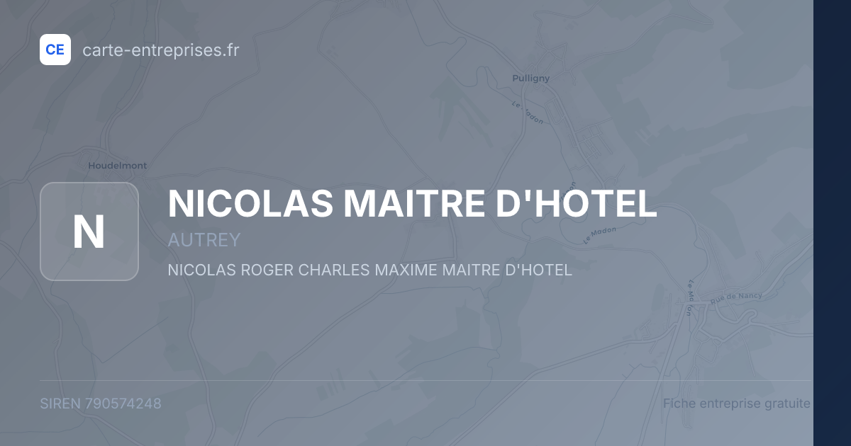 NICOLAS MAITRE D'HOTEL — 790574248 — fiche entreprise