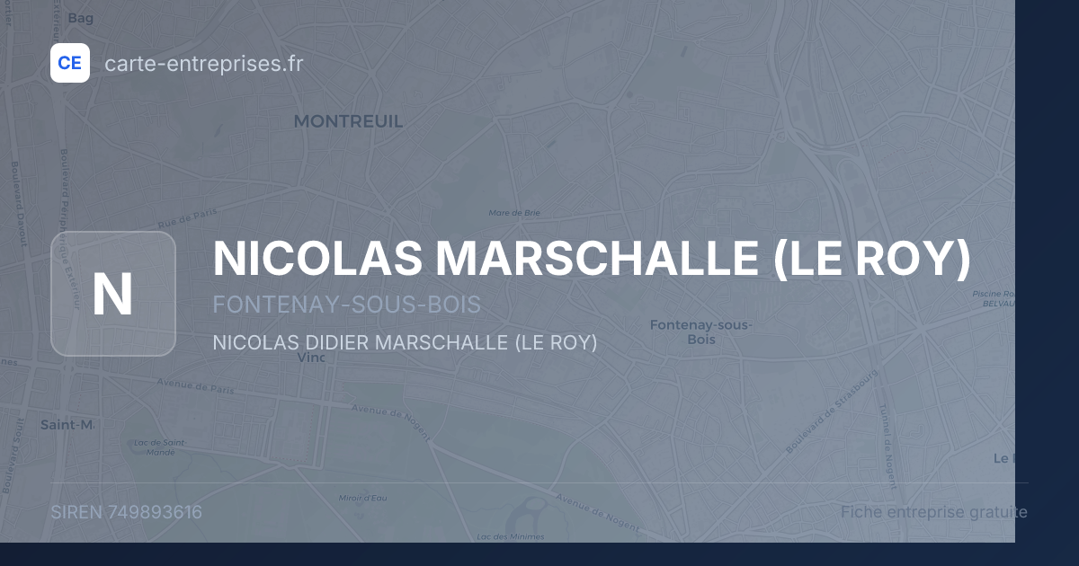 NICOLAS MARSCHALLE (LE ROY) — 749893616 — fiche entreprise
