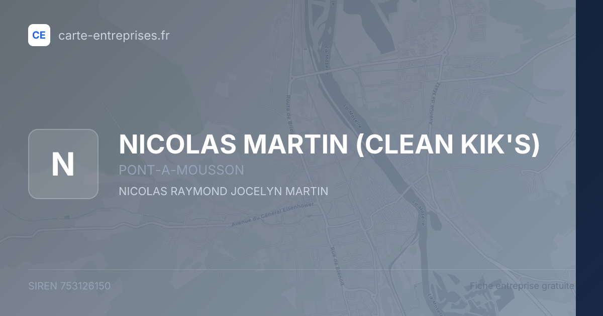 NICOLAS MARTIN (CLEAN KIK'S) — 753126150 — fiche entreprise