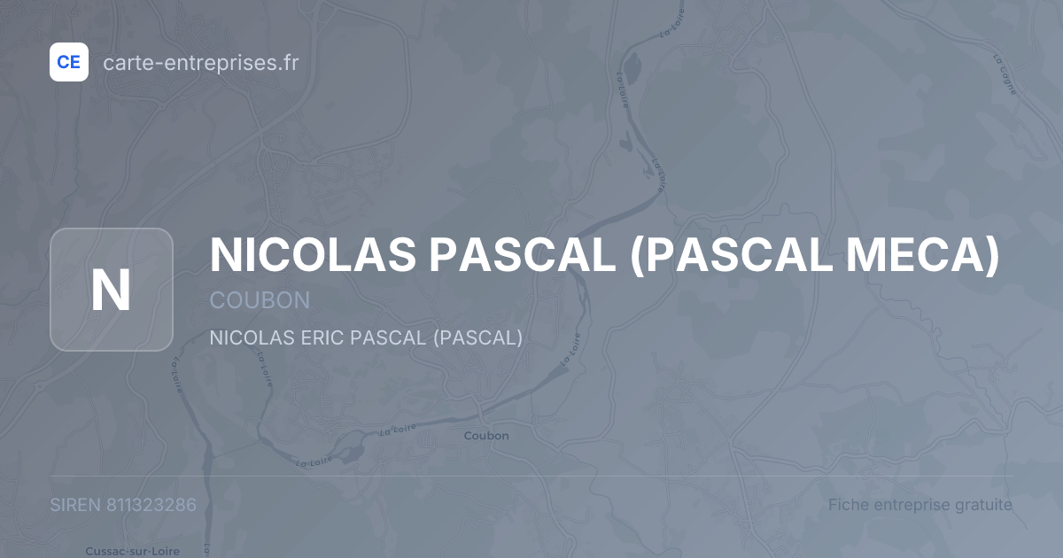 NICOLAS PASCAL (PASCAL MECA) — 811323286 — fiche entreprise