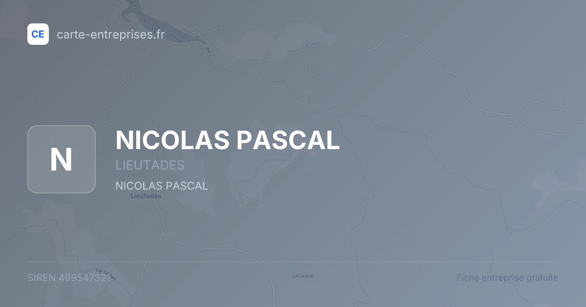 NICOLAS PASCAL — 499547321 — fiche entreprise