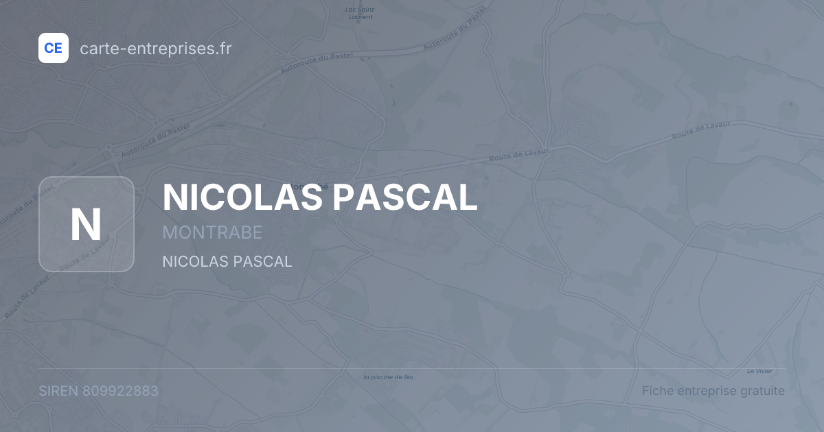NICOLAS PASCAL — 809922883 — fiche entreprise