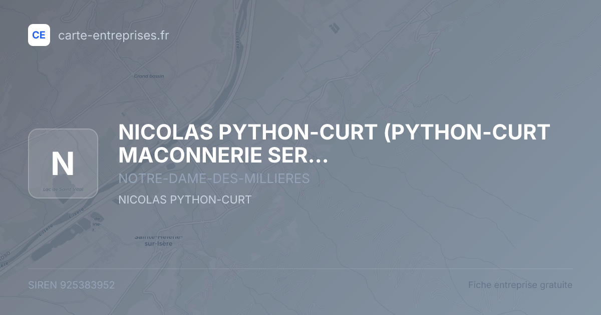 NICOLAS PYTHON-CURT (PYTHON-CURT MACONNERIE SERVICE) — 925383952 — fiche entreprise