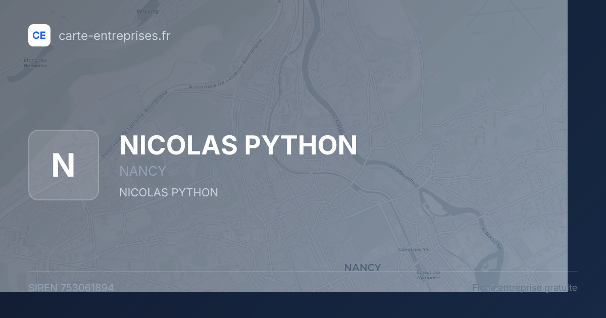 NICOLAS PYTHON — 753061894 — fiche entreprise