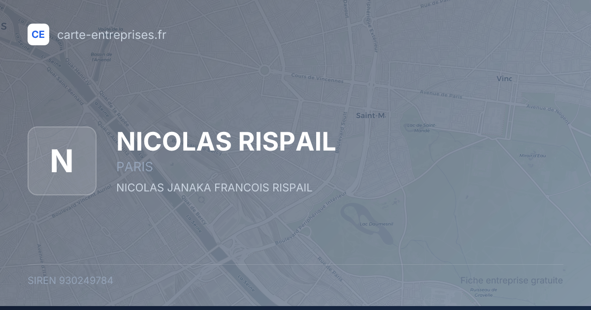 NICOLAS RISPAIL — 930249784 — fiche entreprise