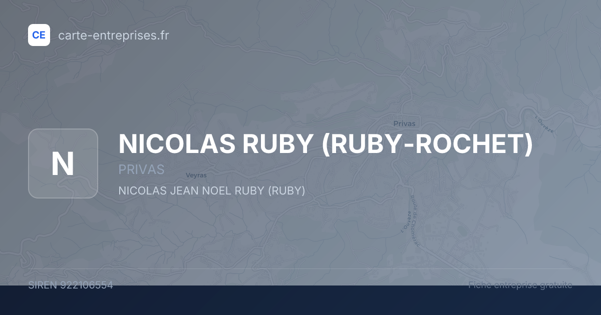 NICOLAS RUBY (RUBY-ROCHET) — 922106554 — fiche entreprise