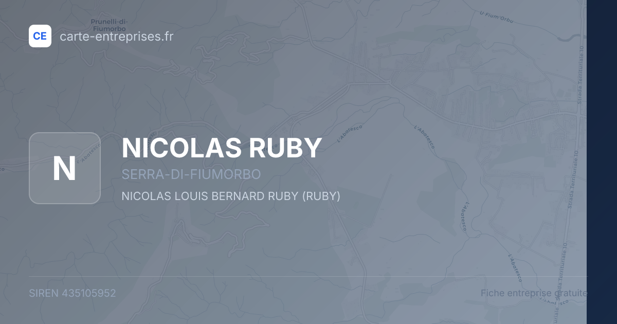 NICOLAS RUBY — 435105952 — fiche entreprise