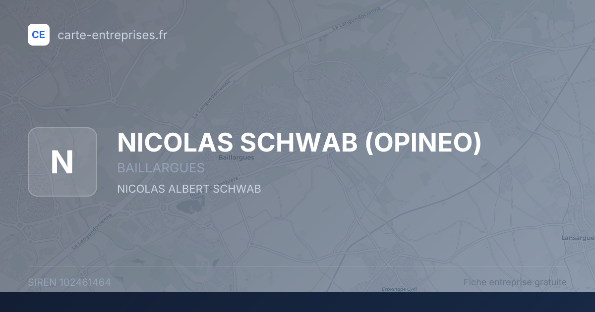 NICOLAS SCHWAB (OPINEO) — 102461464 — fiche entreprise