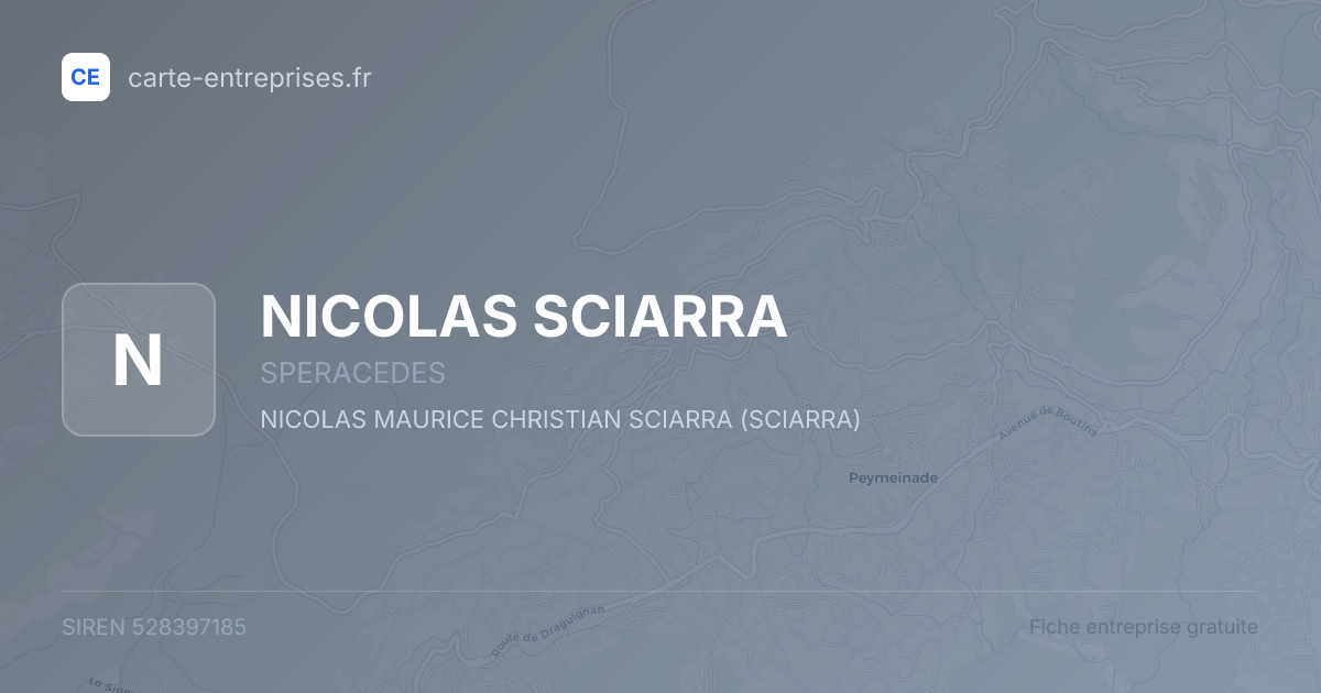 NICOLAS SCIARRA — 528397185 — fiche entreprise