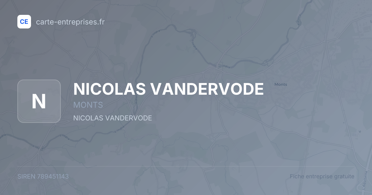 NICOLAS VANDERVODE — 789451143 — fiche entreprise
