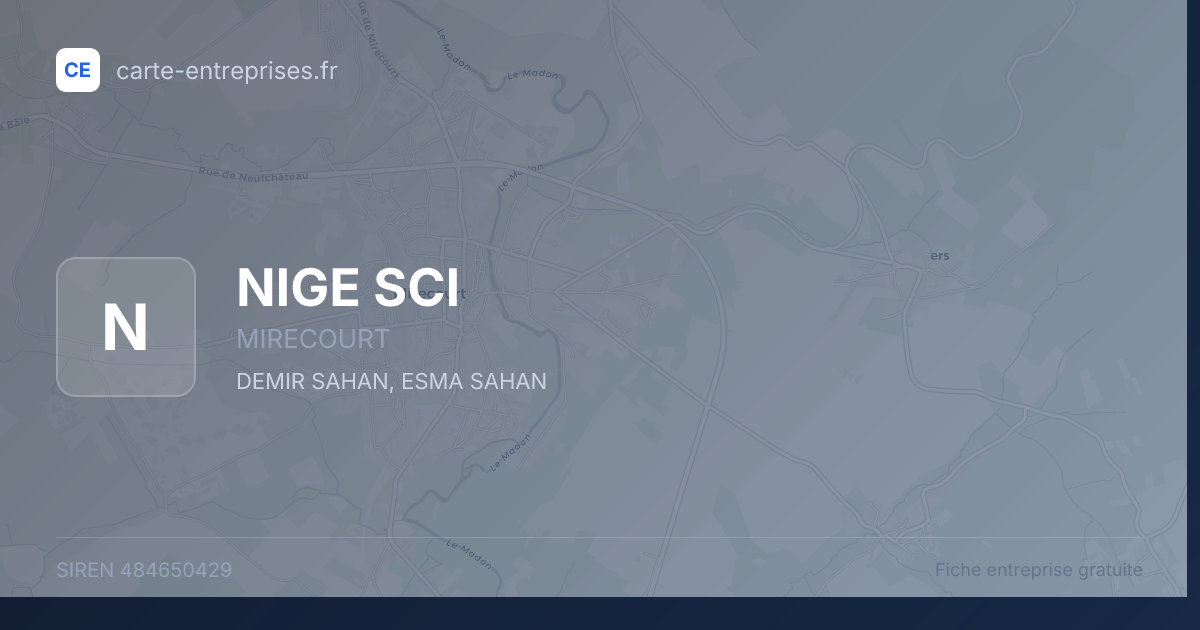 NIGE SCI — 484650429 — fiche entreprise