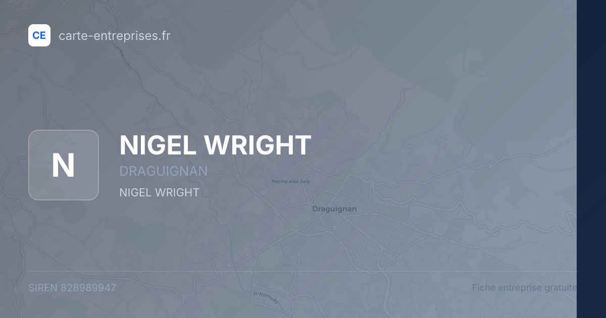 NIGEL WRIGHT — 828989947 — fiche entreprise
