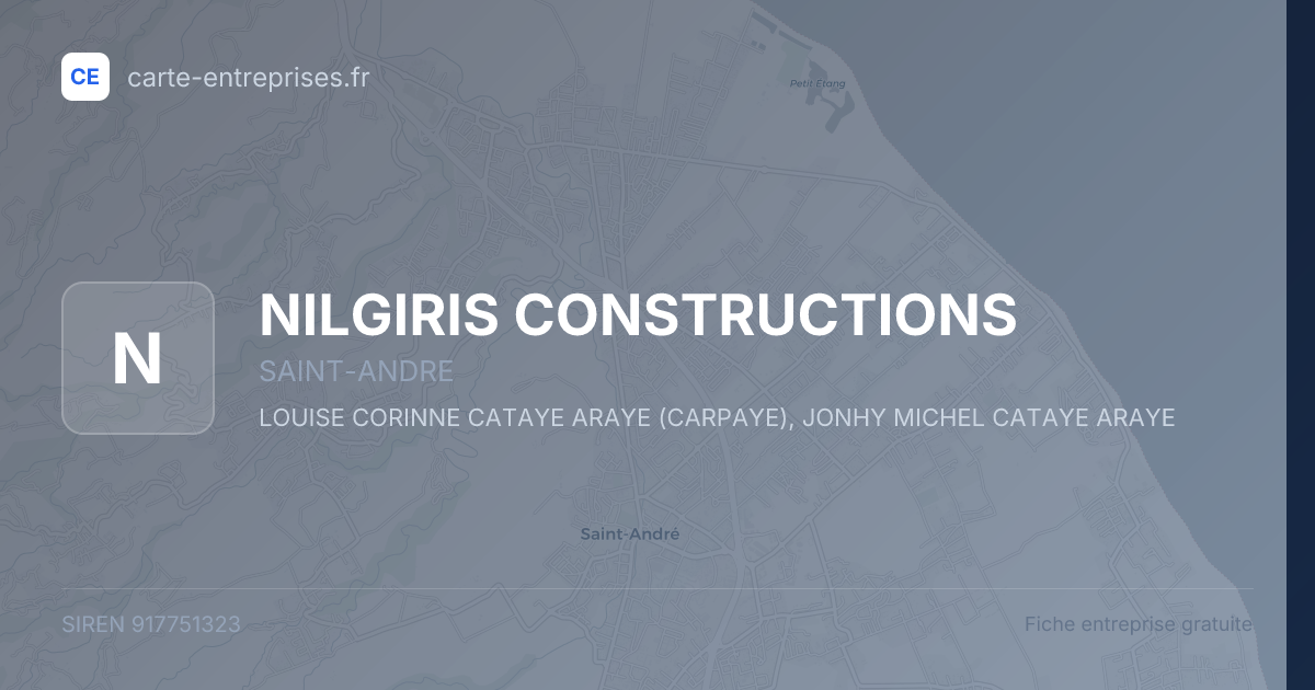 NILGIRIS CONSTRUCTIONS — 917751323 — fiche entreprise