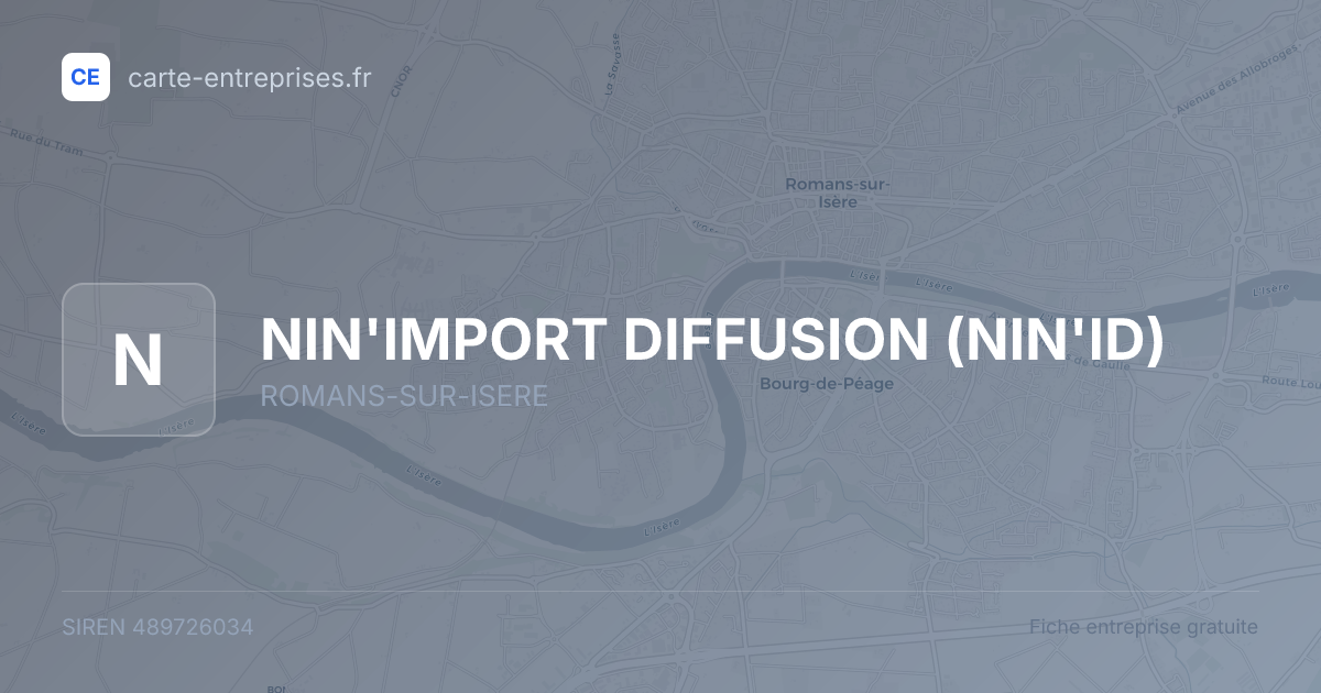 NIN'IMPORT DIFFUSION (NIN'ID) — 489726034 — fiche entreprise