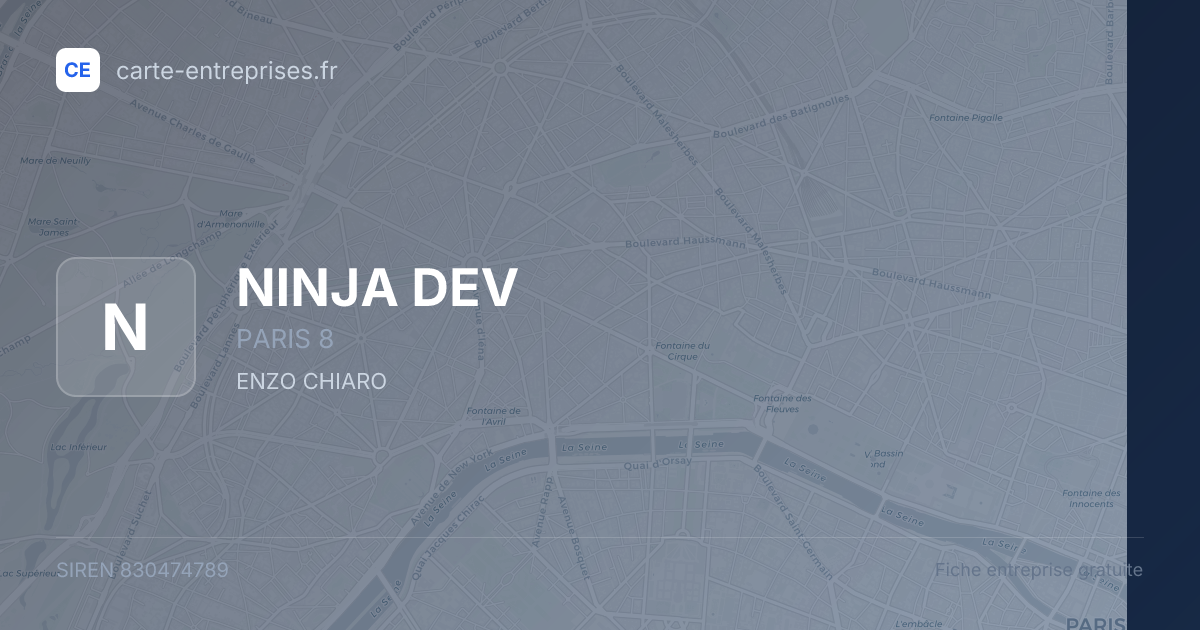 NINJA DEV — 830474789 — fiche entreprise