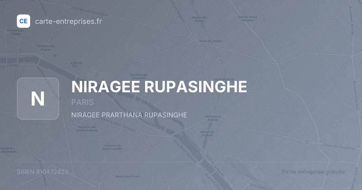 NIRAGEE RUPASINGHE — 810472423 — fiche entreprise
