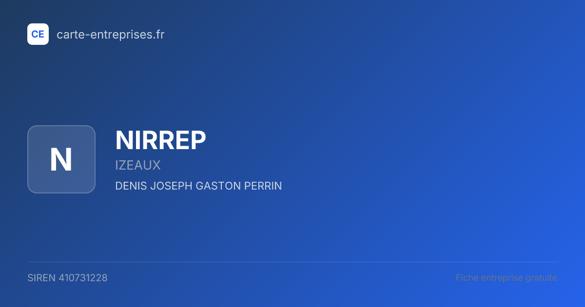 NIRREP — 410731228 — fiche entreprise