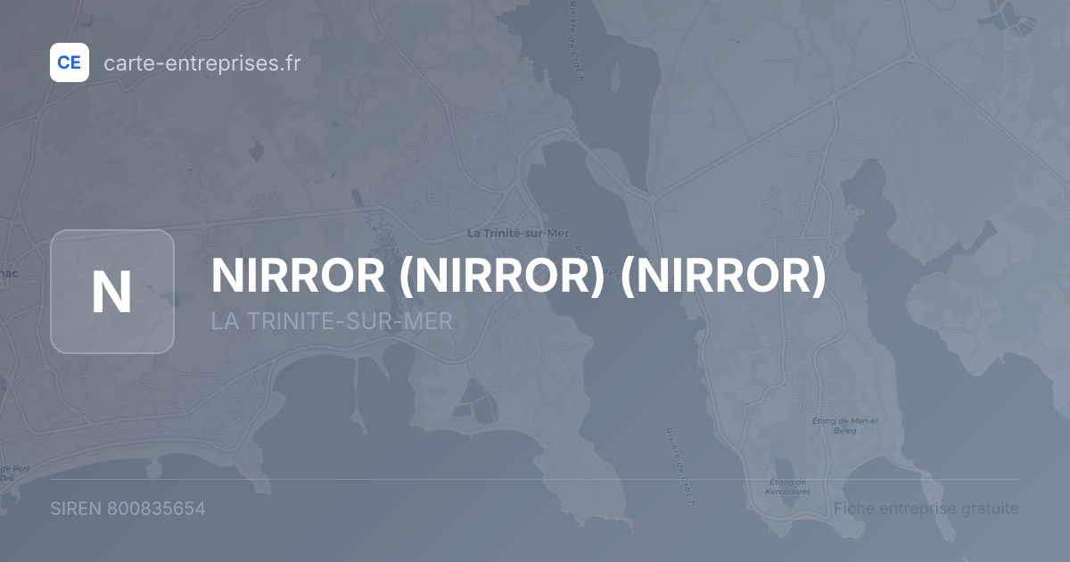 NIRROR (NIRROR) (NIRROR) — 800835654 — fiche entreprise