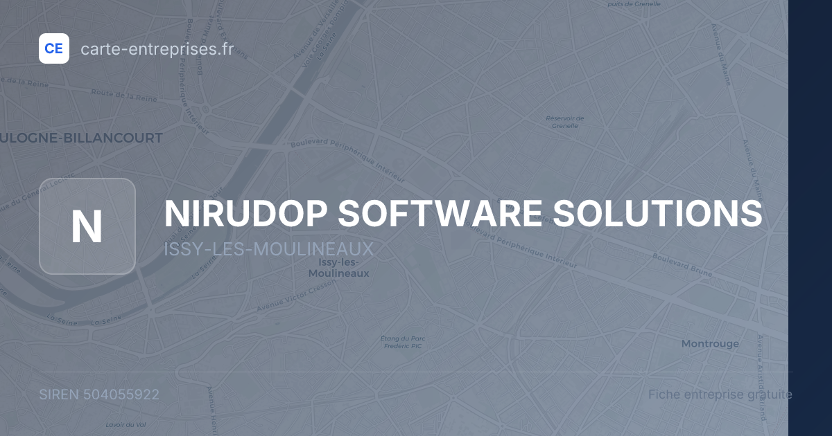 NIRUDOP SOFTWARE SOLUTIONS — 504055922 — fiche entreprise