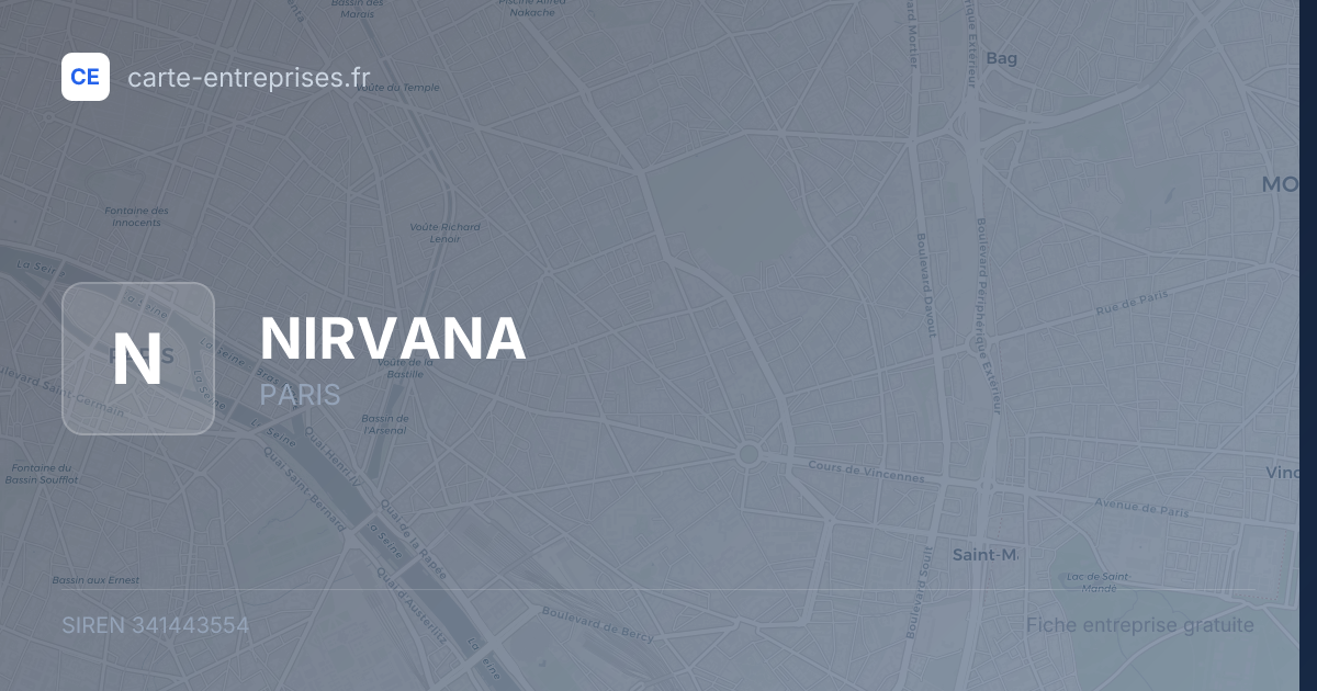 NIRVANA — 341443554 — fiche entreprise