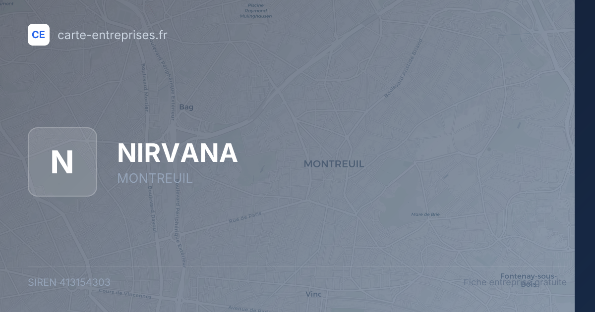 NIRVANA — 413154303 — fiche entreprise