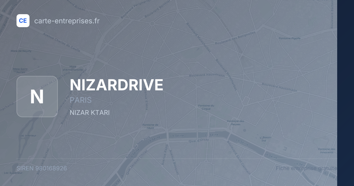NIZARDRIVE — 980168926 — fiche entreprise