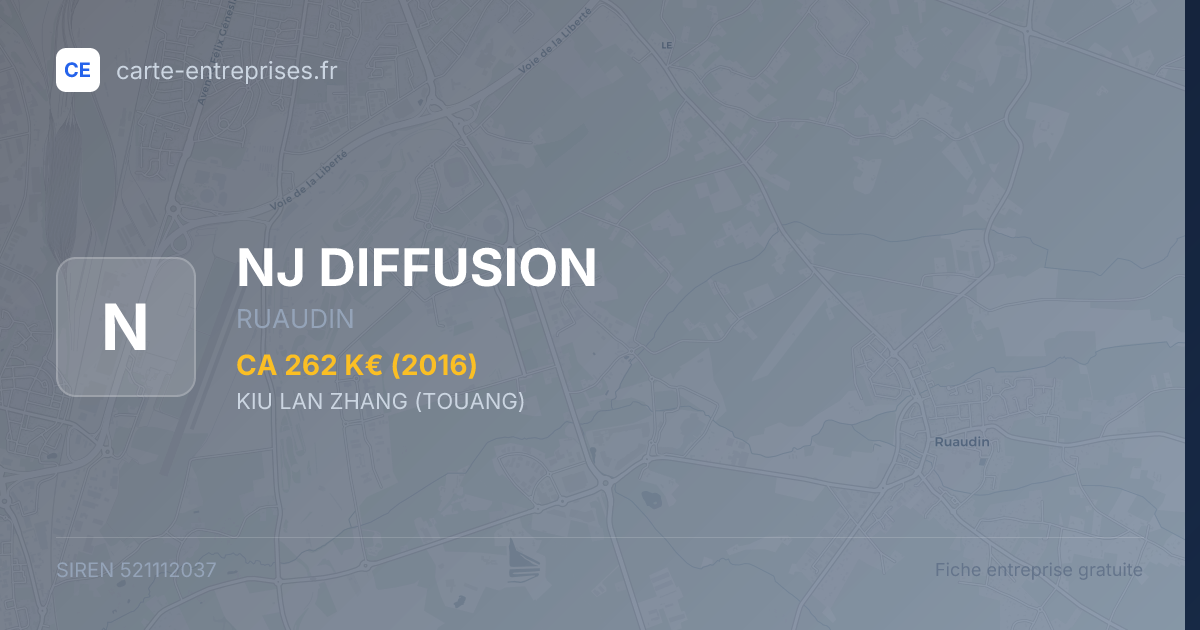 NJ DIFFUSION — 521112037 — fiche entreprise