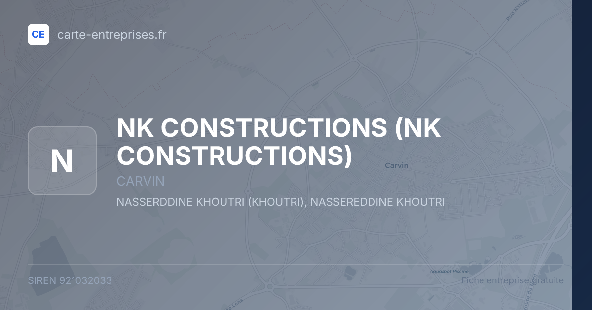 NK CONSTRUCTIONS — 921032033 — fiche entreprise
