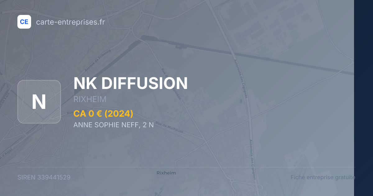 NK DIFFUSION — 339441529 — fiche entreprise