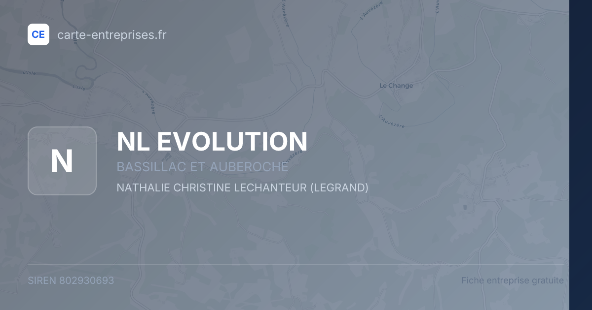 NL EVOLUTION — 802930693 — fiche entreprise