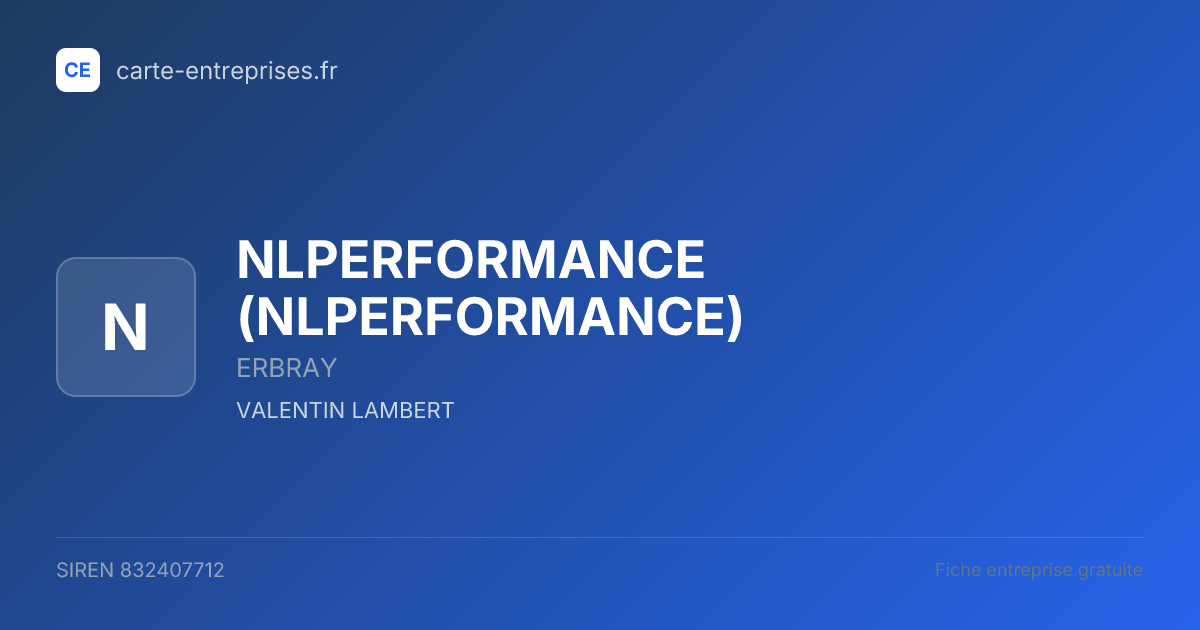 NLPERFORMANCE — 832407712 — fiche entreprise