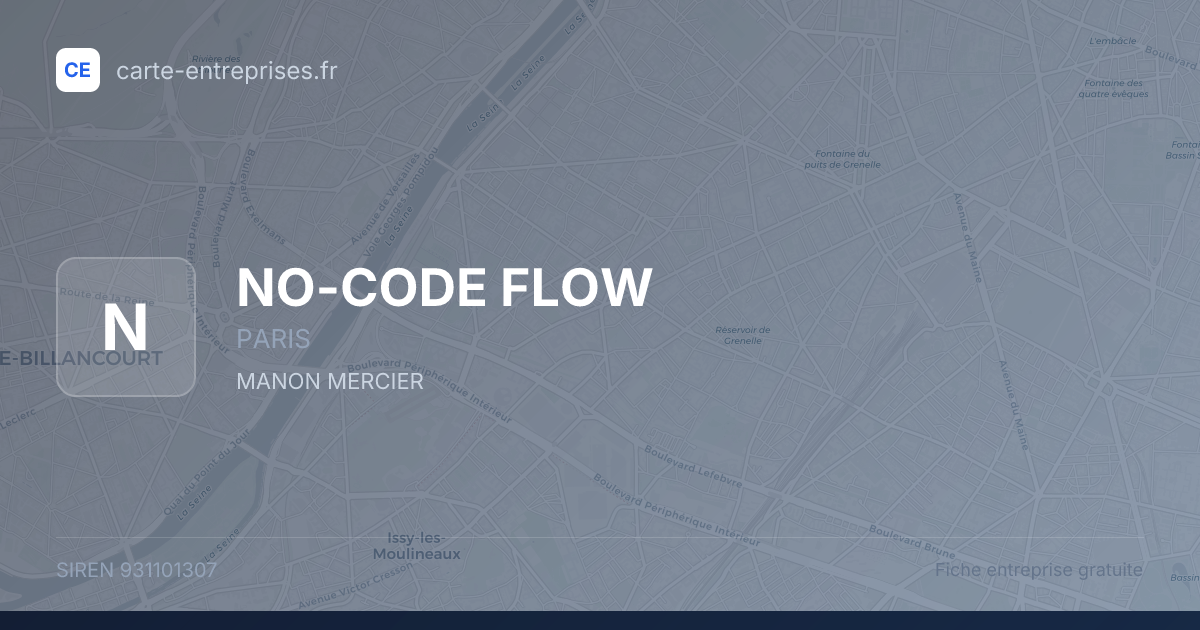 NO-CODE FLOW — 931101307 — fiche entreprise