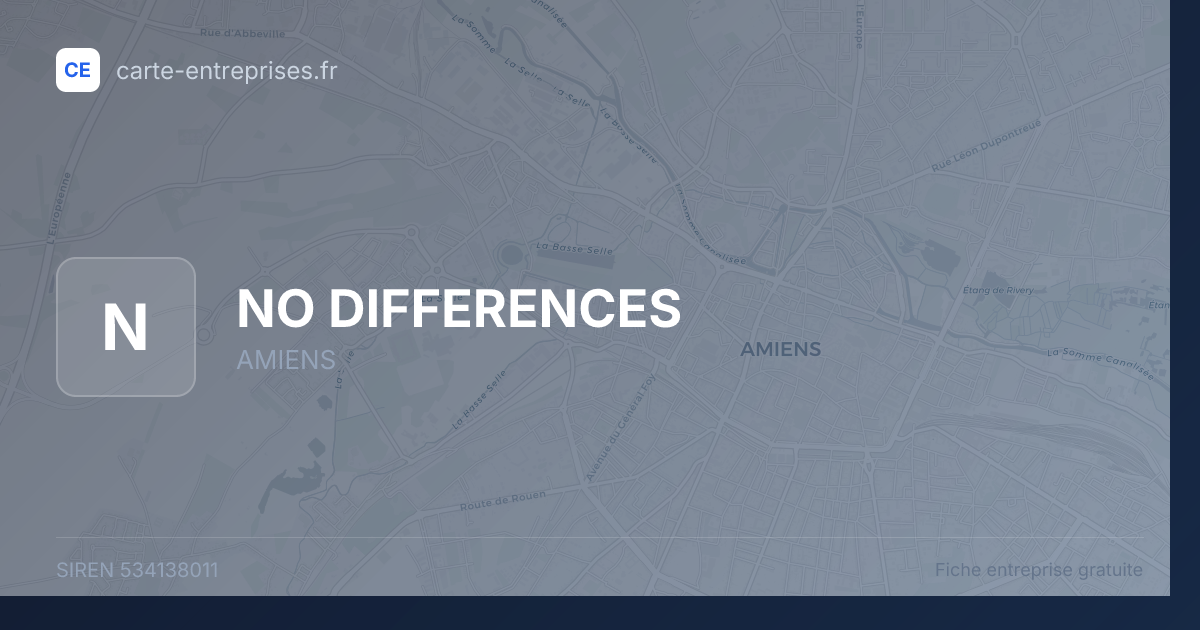 NO DIFFERENCES — 534138011 — fiche entreprise