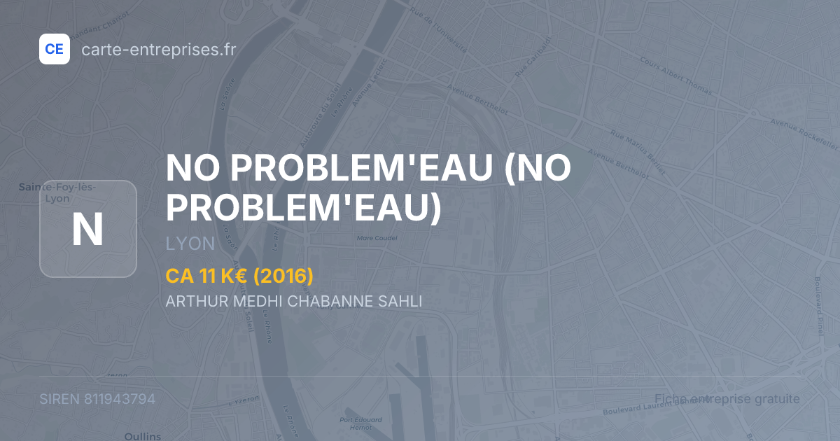 NO PROBLEM'EAU — 811943794 — fiche entreprise