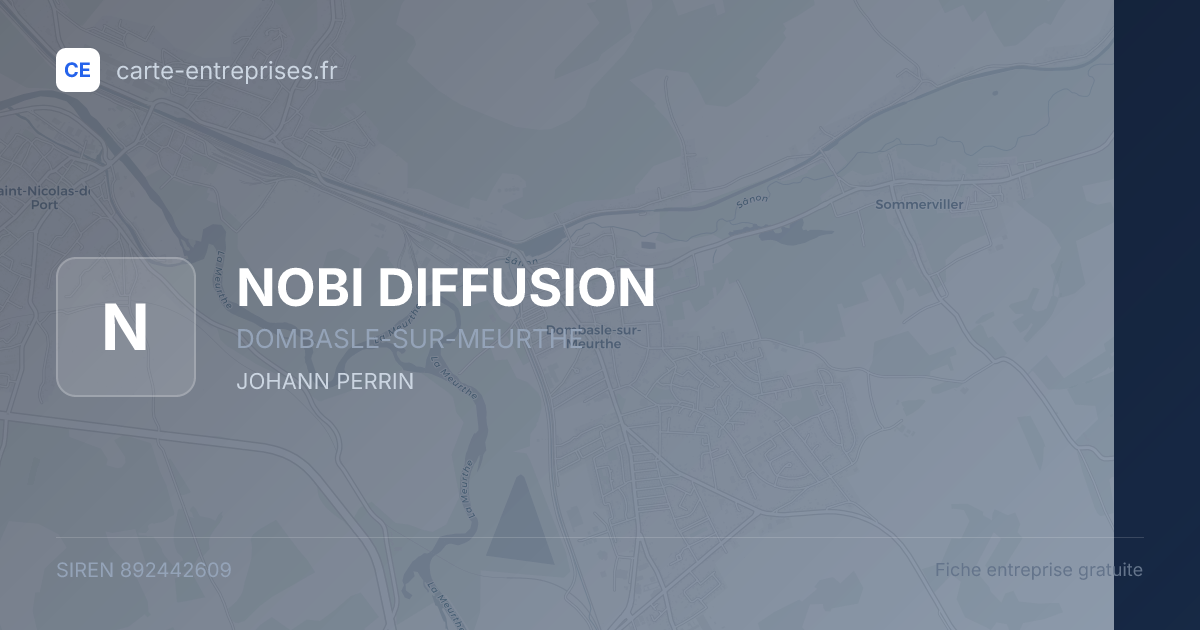 NOBI DIFFUSION — 892442609 — fiche entreprise
