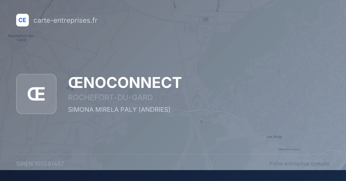 ŒNOCONNECT — 100581487 — fiche entreprise