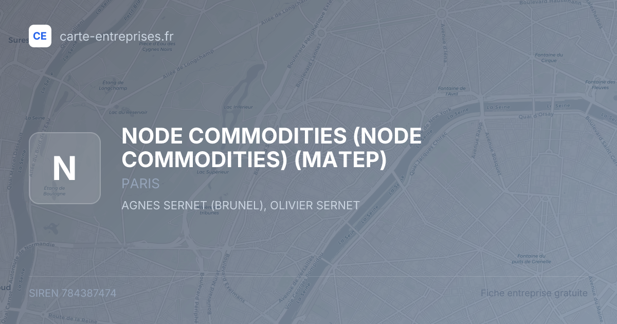 NODE COMMODITIES (NODE COMMODITIES) (MATEP) — 784387474 — fiche entreprise