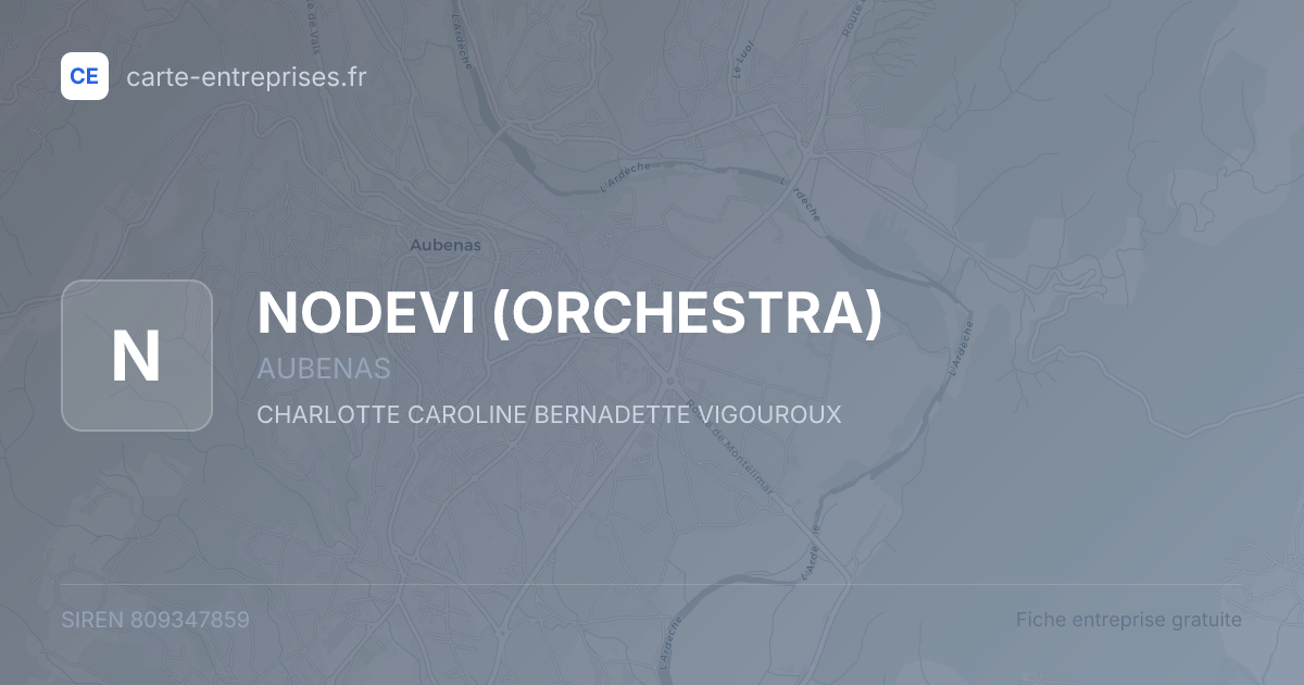 NODEVI (ORCHESTRA) — 809347859 — fiche entreprise