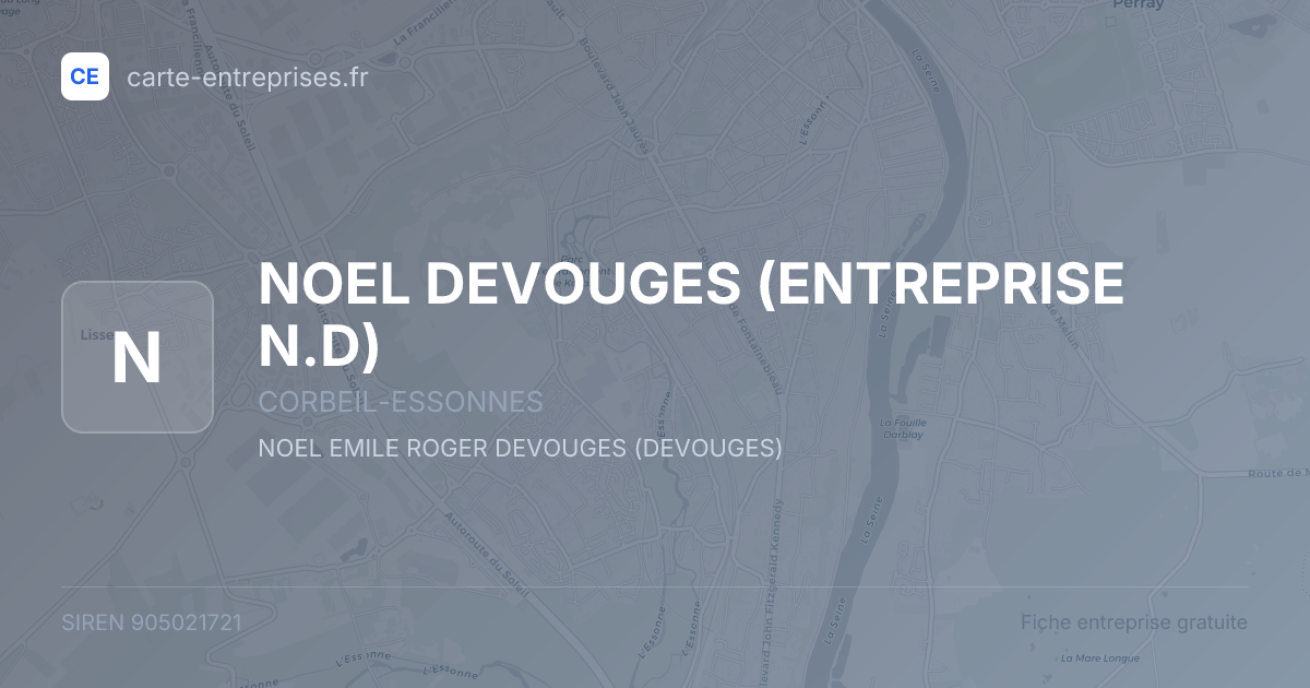 NOEL DEVOUGES (ENTREPRISE N.D) — 905021721 — fiche entreprise