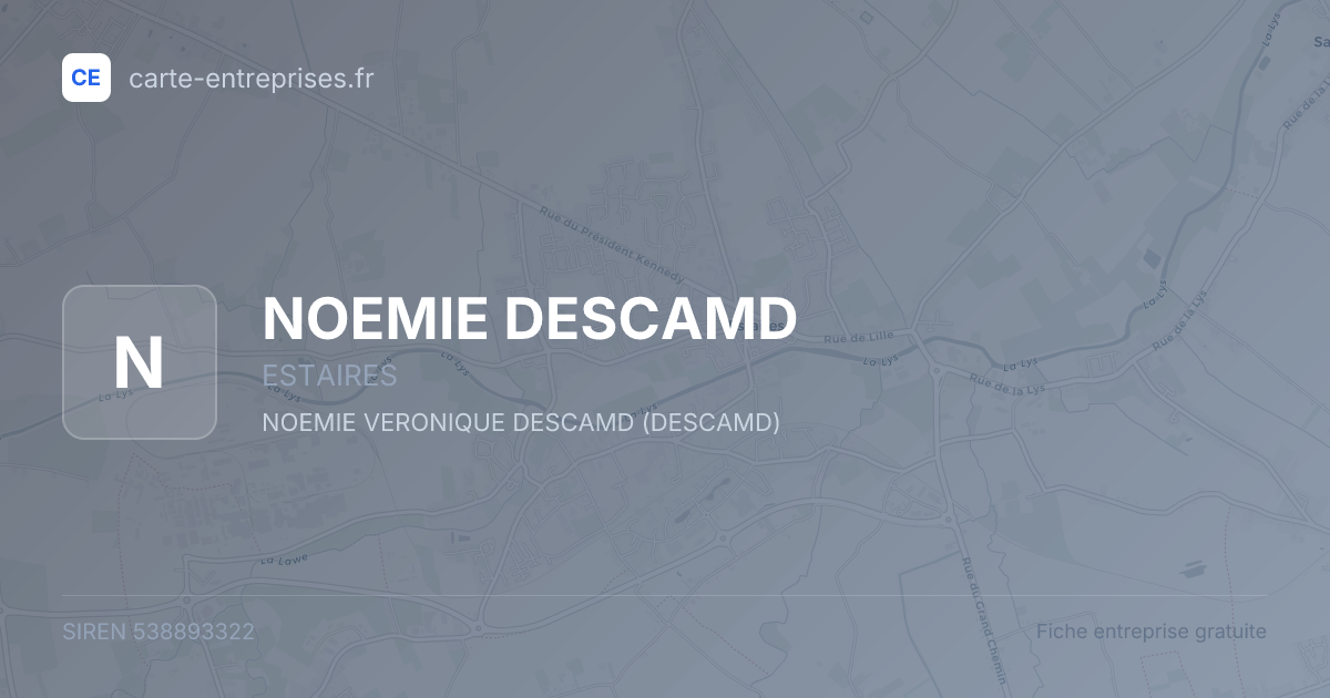 NOEMIE DESCAMD — 538893322 — fiche entreprise