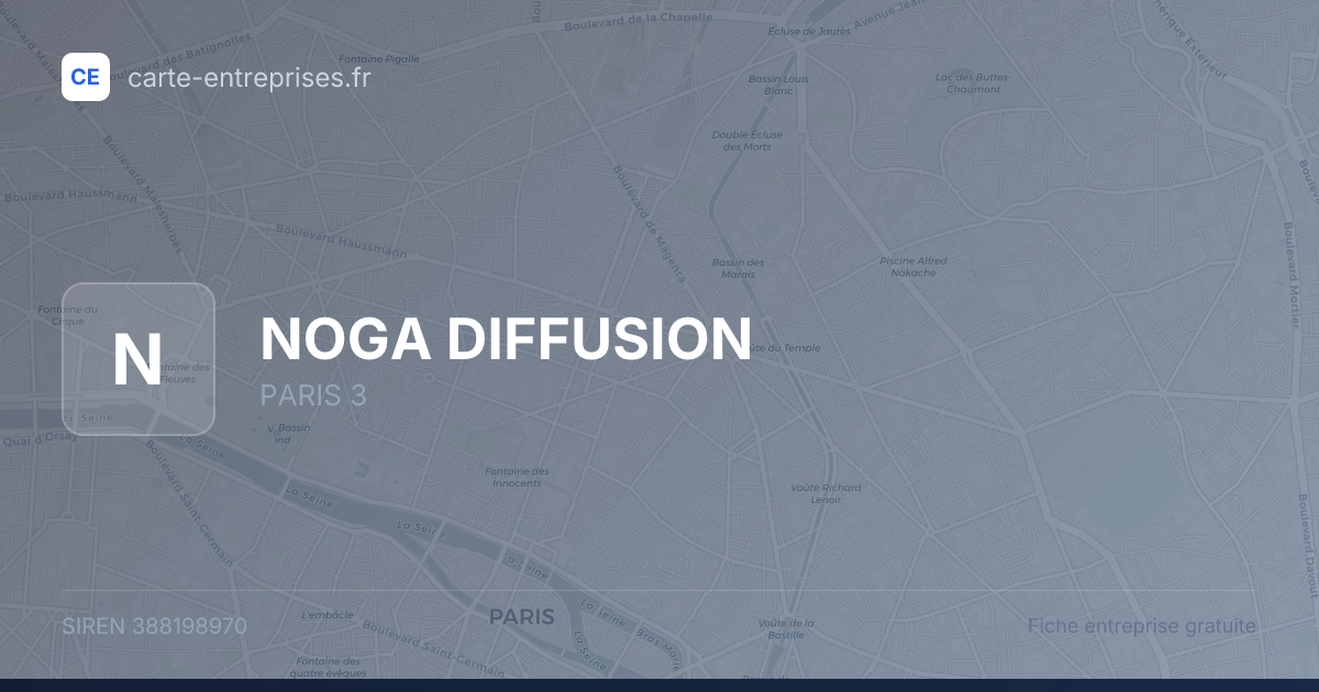 NOGA DIFFUSION — 388198970 — fiche entreprise