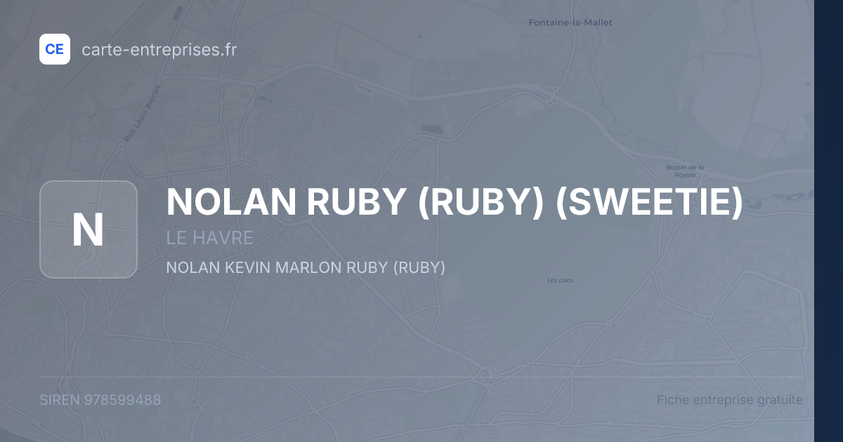 NOLAN RUBY (RUBY) (SWEETIE) — 978599488 — fiche entreprise
