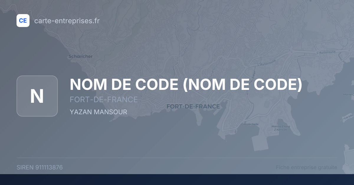 NOM DE CODE — 911113876 — fiche entreprise