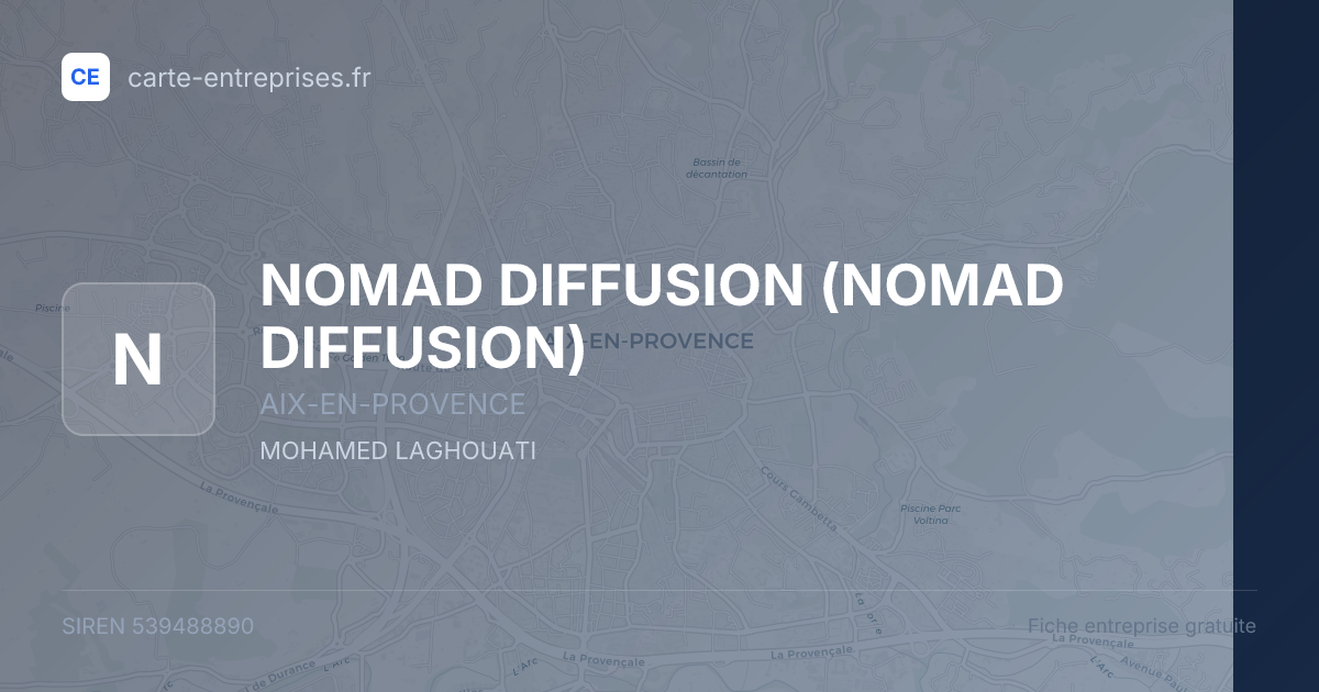 NOMAD DIFFUSION — 539488890 — fiche entreprise