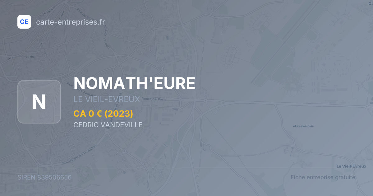 NOMATH'EURE — 839506656 — fiche entreprise
