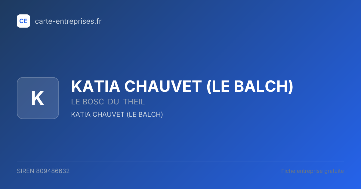 [NON-DIFFUSIBLE] — 809486632 — fiche entreprise