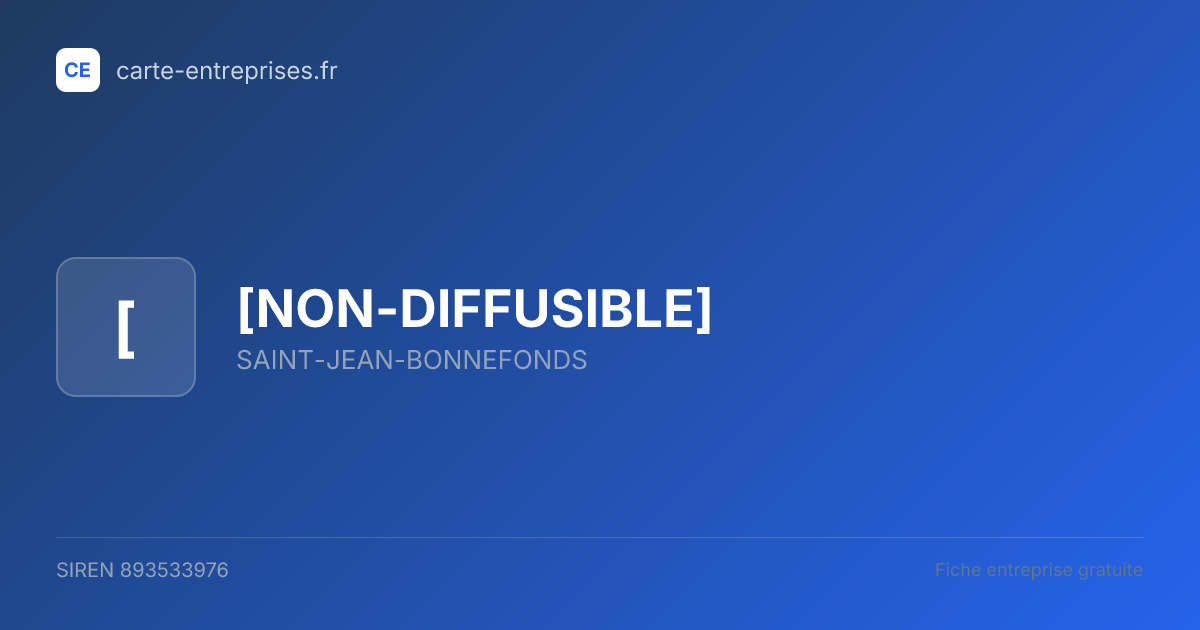 [NON-DIFFUSIBLE] — 893533976 — fiche entreprise