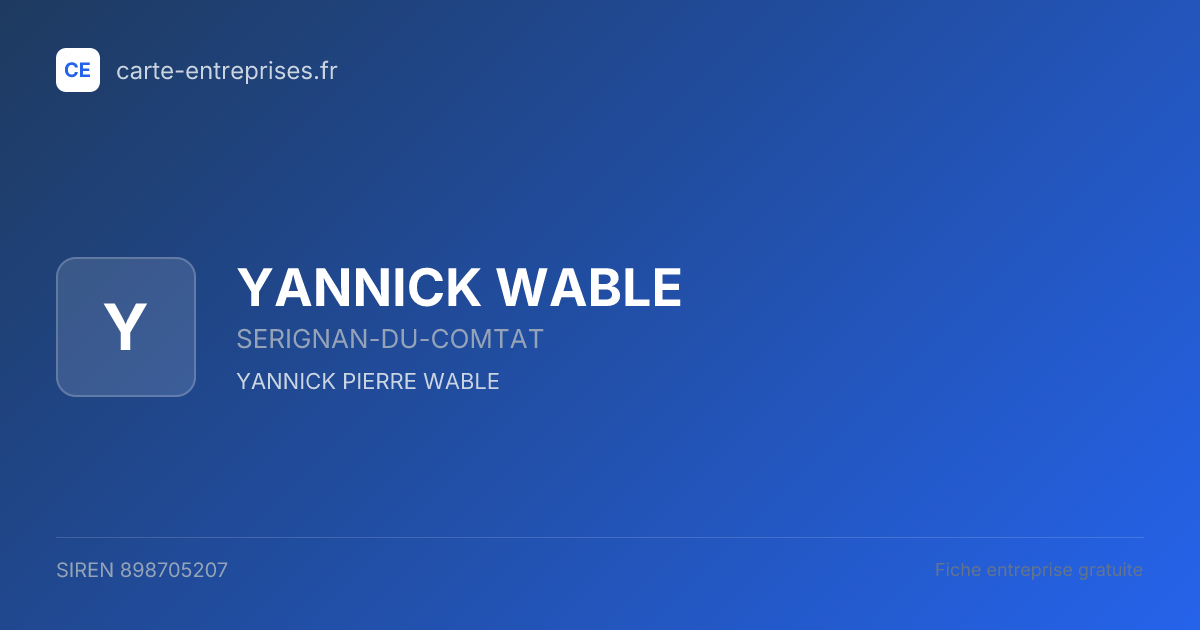 [NON-DIFFUSIBLE] — 898705207 — fiche entreprise