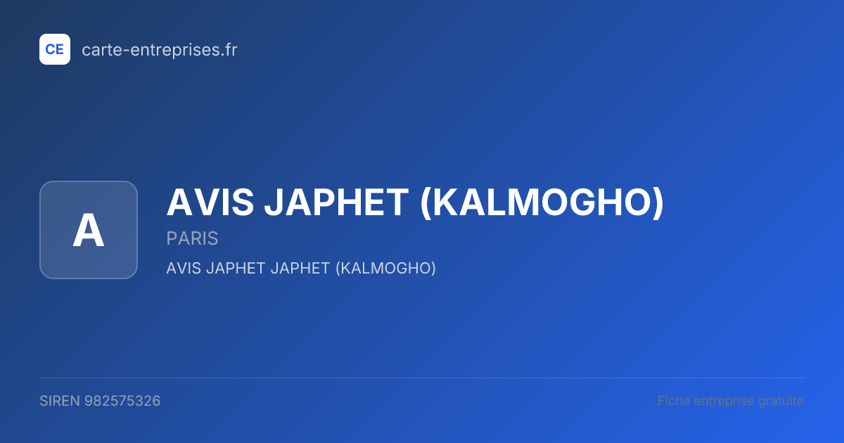 [NON-DIFFUSIBLE] — 982575326 — fiche entreprise