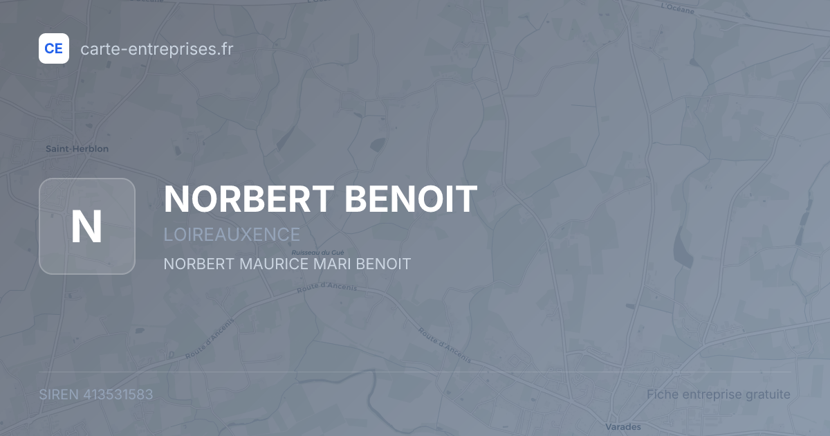 NORBERT BENOIT — 413531583 — fiche entreprise